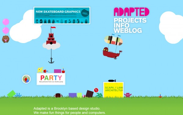 Adapted Design Studio, sitio web Flash interactivo 2009