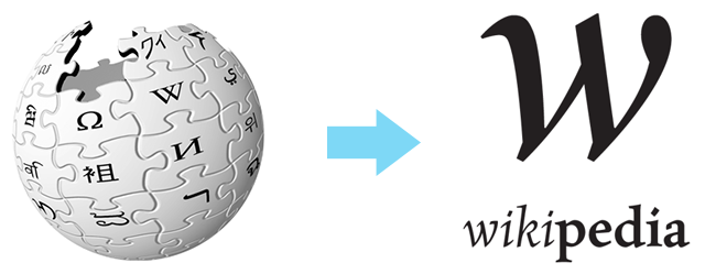 Wikipedia Redefined (Logo, antes y después)