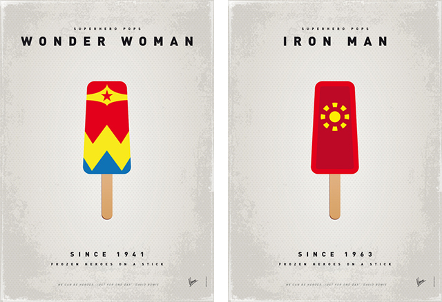 Superhero Ice Pop - Mujer Maravilla y Iron Man