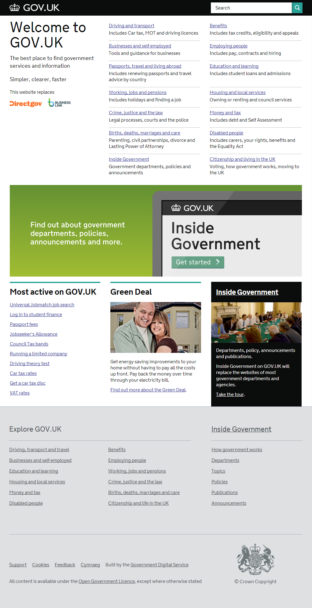 Sitio web del Gobierno Británico GOV.UK