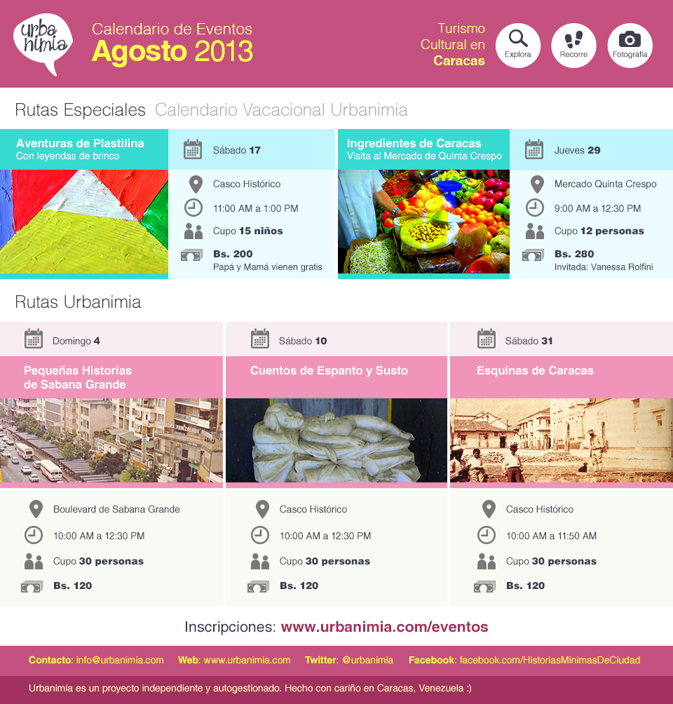 Urbanimia - Calendario Eventos Agosto 2013
