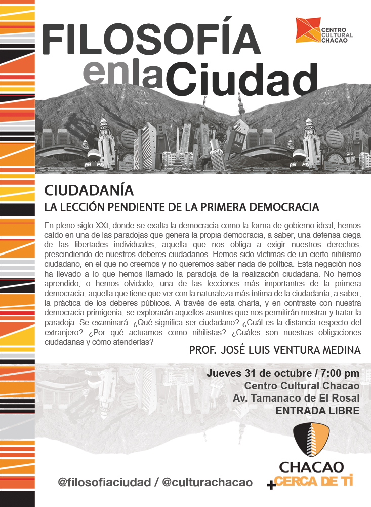 Filosofía en la Ciudad, charla sobre la Ciudadanía (Prof. José Luis Ventura)