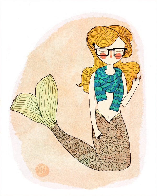 "Hipster Mermaid" por Nan Lawson