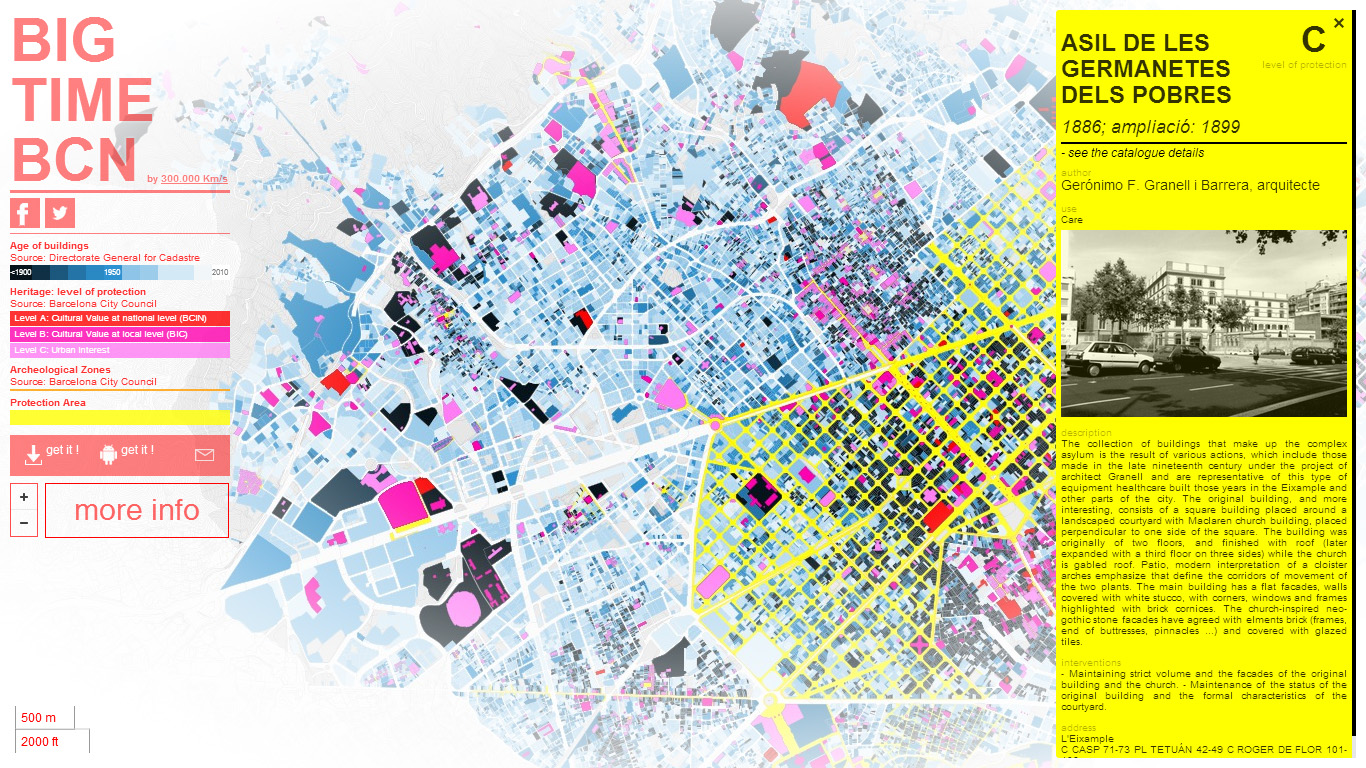 BIG TIME BCN - Mapa Interactivo de Barcelona: detalle e historia de edificaciones de interés histórico y patrimonial