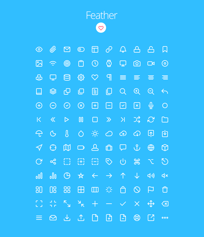 Feather: Descarga gratis 130 iconos vectoriales minimalistas