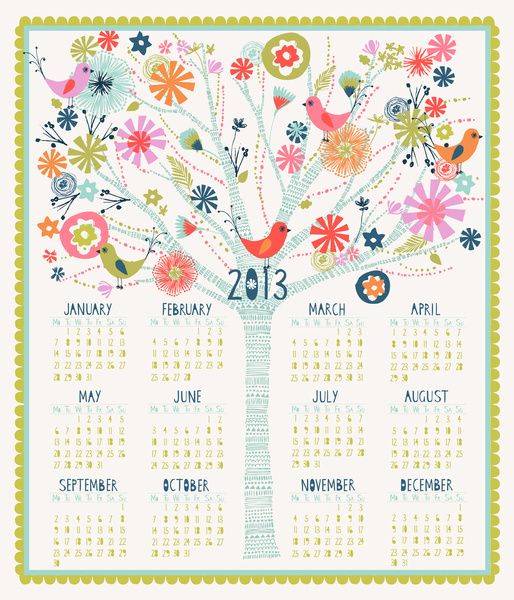 Pretty Tree Calendar 2013 por Bethan Janine